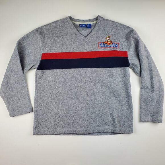 Disney Vintage Y2K Tigger Character Fleece Pullover Sweatshirt Sweater Top Med - Picture 1 of 6